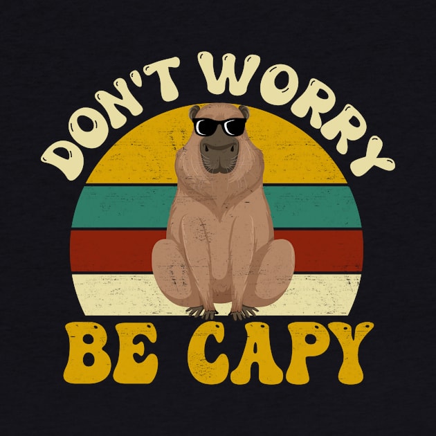 Don't Worry Be Capy Funny Capybara Vintage by TheDesignDepot